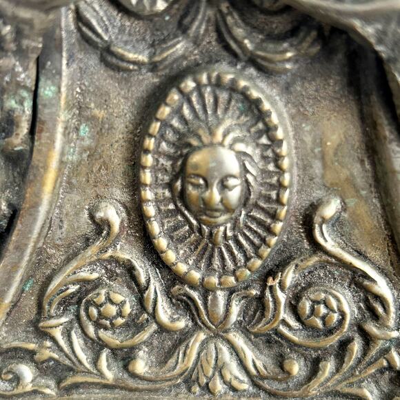 VINTAGE Silver Tone Metal Ornate Idol Ritual Candle Stick Pair 18" Tall INDIA - Picture 11 of 11